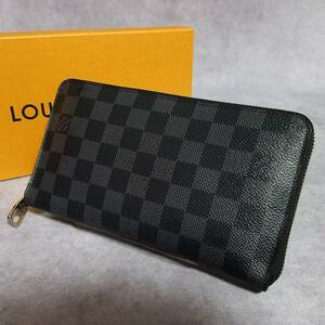 【良好】 LOUIS VUITTON　ルイヴィトン　ダミエ　グラフィット　ジッピー オーガナイザー　ラウンドファスナー長財布　N63077　N60111