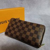 【良好】 LOUIS VUITTON　ルイヴィトン　正規品　レザー　ダミエ　エベヌ　ジッピーウォレット　ラウンドファスナー長財布　N60015　LD1230_画像2