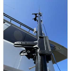 OHM-BCR-X-QMWset　ブラックカーボンロッド＋取付金具セット（釣り竿直接給電アンテナエレメントとクイックマウント×2個セット）