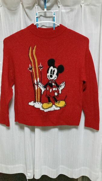 ミッキーマウス セーター 赤 H&M 