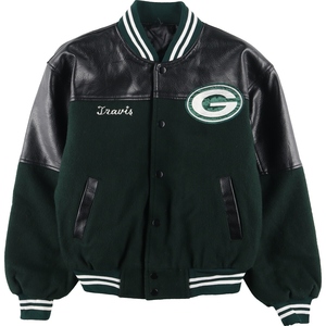 古着 NFL GREEN BAY PACKERS グリーンベイパッカーズ ウールスタジャン アワードジャケット バーシティジャケット メンズS /evb004123