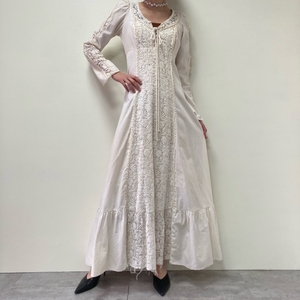 古着 ガンネサックス GUNNE SAX Jessica 黒タグ マキシ丈 長袖 フレア ワンピース レディースL ヴィンテージ /eva001372