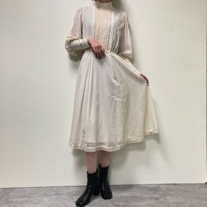 古着 70年代 ガンネサックス GUNNE SAX Jessica ハイネック 長袖 フレア ワンピース USA製 レディースM ヴィンテージ /evb002826