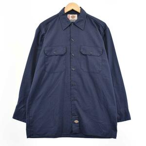 古着 ディッキーズ Dickies A LEGEND IN WORK 長袖 ワークシャツ メンズM /eaa287715 【LP2401】