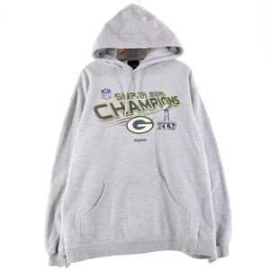 古着 リーボック Reebok NFL GREEN BAY PACKERS グリーンベイパッカーズ スウェットプルオーバーパーカー メンズXL /eaa289225 【LP2401】