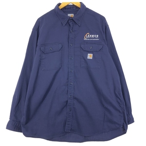 古着 カーハート Carhartt FRシリーズ 長袖 ボタンダウン ワークシャツ メンズXXL /eaa409831