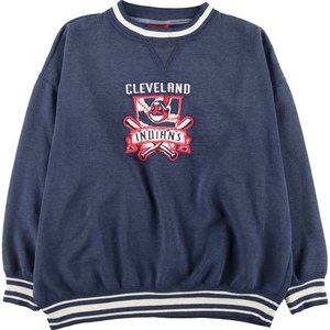 古着 CRABLE SPORTSWEAR MLB CLEVELAND INDIANS クリーブランドインディアンス ロゴスウェットシャツ トレーナー メンズXL /eaa409362