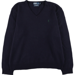 古着 ラルフローレン Ralph Lauren POLO by Ralph Lauren Vネック ラムウールニットセーター メンズXXL /eaa409384