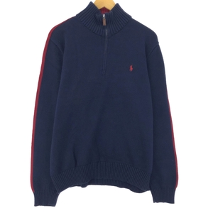 古着 ラルフローレン Ralph Lauren POLO by Ralph Lauren コットンニットハーフジップセーター メンズXL /eaa409307