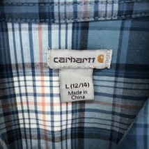 古着 カーハート Carhartt チェック柄 長袖 ワークシャツ レディースL /eaa414410_画像3