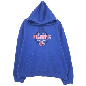 古着 アディダス adidas NBA DETROIT PISTONS デトロイトピストンズ スウェットプルオーバーパーカー メンズL /eaa379254