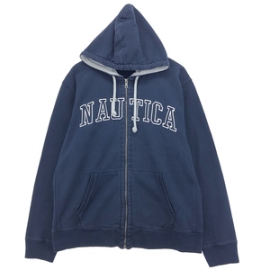 古着 ノーティカ NAUTICA JEANS COMPANY バックプリント スウェットフルジップパーカー メンズL /eaa414869