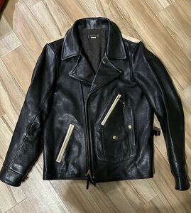 貴重カラー　美品　WEST RIDE LEATHER 「AVIATOR　JACKET」。 ウエストライド ハーレー　レザー ライダース　vanson shott BUCO ルイス