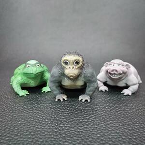 【蛙遊記3点セット】ケロンキー　ハッカエル　カッパエル　猿　豚　河童　ガチャポンサイズ