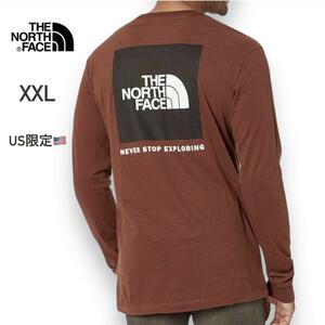 US Limited North Face Men's Long T -Fish xxl коричневая коробка логотип черный длинное рукав T -For the North Face Большой размер коричневого размера коричневый