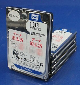 HDD 1TB 5個セット Western Digital WD 青 2.5インチ 9.5mm SATA データ消去済 ハードディスク レターパックプラス PC F012305