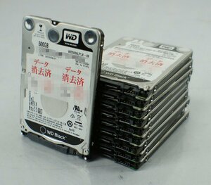 HDD 500GB 10個セット Western Digital WD 黒 2.5インチ SATA データ消去済 ハードディスク レターパックプラス PC F012306