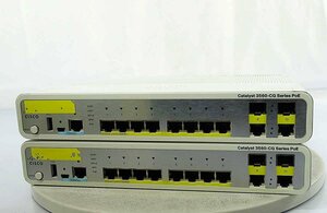 2台セット 初期化済 Cisco Catalyst Series 3560-C シリーズ WS-C3560CG-8PC-S イーサネット スイッチ シスコ ラック switch S012915