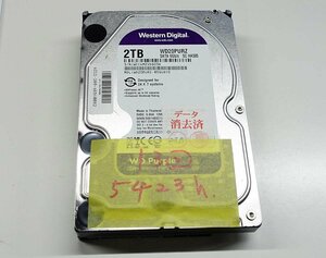 HDD 2TB WESTERN DIGITAL WD20PURZ WD Purple 3.5インチ SATA データ消去済 ハードディスク レターパックプラス PC S012905