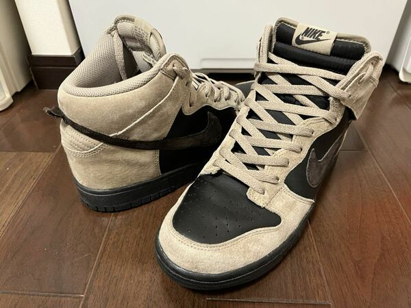 早い者勝ち！ 程度良好 2011年製 希少 NIKE DUNK high ナイキ ダンク ハイ カーキ ブラック ブラウン 317982-204 ヌバック スエード