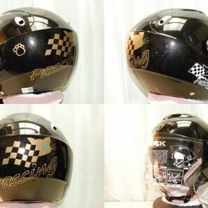 新品ZJ3ダブルシールド猫ちゃんヘルメット・BKフリーサイズ57～58cmの画像1