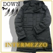 新品 INTERMEZZO 【軽量 ダウンコート】オンオフ兼用 撥水 ブラック 黒 LL 定価3.9万円 ★310017 インターメッツォ レナウン ダウン コート_画像1