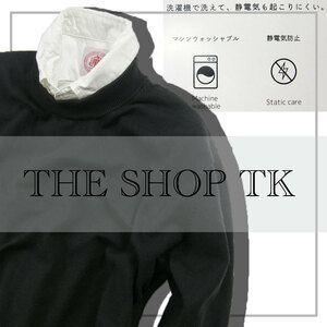 新品 THE SHOP TK 【洗濯機OK】 秋冬春 ヘビロテできる 着やすい エコニット モックネック ブラック L 黒 ★331958 タケオキクチ