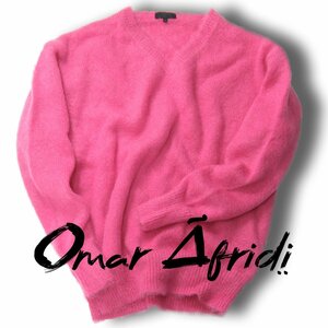 新品 【Omar Afridi / オマールアフリディ】 V-NECK MOHAIR KNIT Vネック モヘヤ ニット ピンク 46 日本製 ★352148 オーバーサイズ