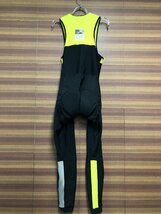 HM758 ラファ Rapha クラシックウィンタータイツウィズパッド CLASSIC WINTER TIGHTS WITH PAD 黒 黄緑 M ※ほつれあり_画像2