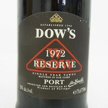 X208-J9-3310 DOW‘S ダウズ 1972 RESERVE PORT リザーブ ポート ワイン 750ml 20％ 未開栓 現状品⑧_画像3