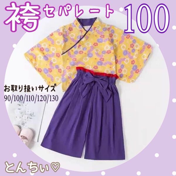 100 新品 未使用 紫 袴 セパレート ひな祭り お祝い お正月 着物風 フォーマル
