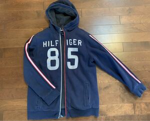 トミーヒルフィガー　ボーイズ　メンズ　パーカー　ボア ネイビー　紺　ジャケット 裏起毛 HILFIGER ジップアップ