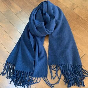 HOUSE OF SKYE ピュア カシミア マフラー ストール 大判 ネイビー