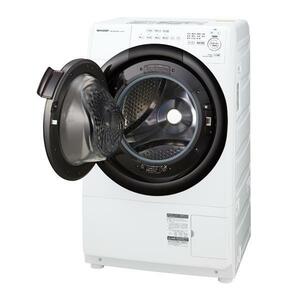 新品☆シャープ 7kg ドラム式洗濯乾燥機【左開き】クリスタルホワイトSHARP　送料無料38