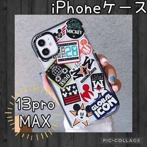 ワッペン風 iPhone13promaxケース iPhoneケース クリア 人気　キャラクター