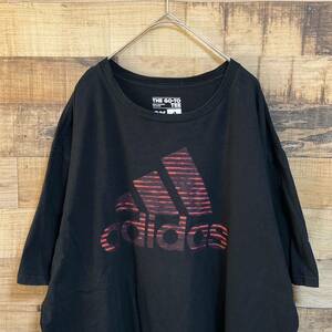 adidasアディダス　半袖Tシャツ　ビッグロゴプリント　ビッグサイズ2X オーバーサイズ