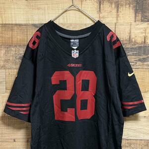 NIKEナイキ　ゲームシャツ 半袖Tシャツ　NFL サンフランシスコ・49ers 28番　HYDE サイズXL