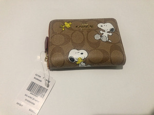 [新品未使用]COACH コーチ　財布　CE704 　カーキ×レッドウッドマルチ 