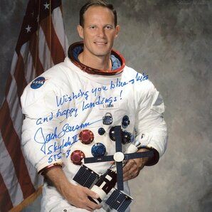 【CS】スペースシャトル STS-3 船長 ジャック・ルーズマ 直筆 サイン ＋インスク入り 8×10 ポスター ベケット社鑑定証明付き UVケース入りの画像1