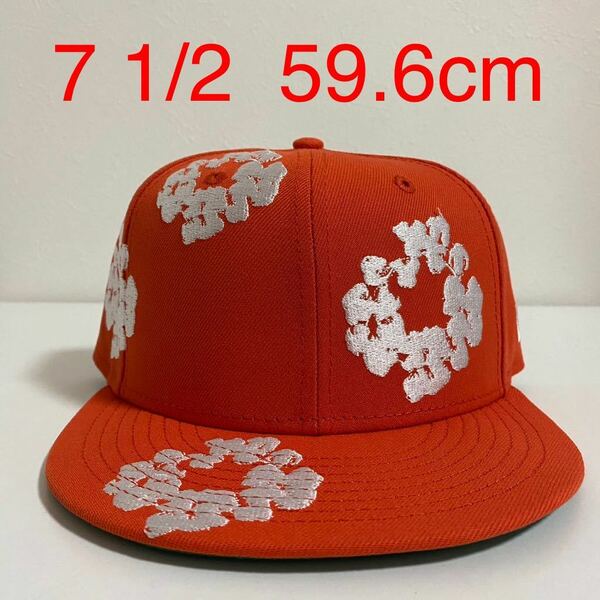 新品 Denim Tears New Era Cotton Wreath Cap Orange 7 1/2 59.6cm デニムティアーズ ニューエラ コラボ キャップ オレンジ 帽子 Hat