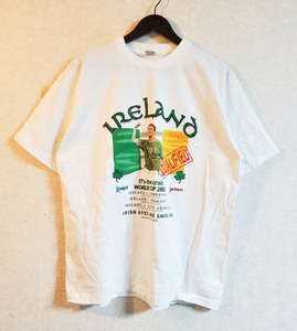 サッカー　アイルランド代表　半袖　Tシャツ　ワールドカップ2002　W杯　IRELAND　WORLD CUP　ホワイト　Lサイズ　0130