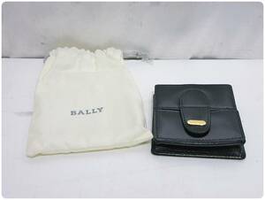 BALLY バリー ボックス型 コインケース メンズ 黒 本革 高級金具 Fiocchi Italy 財布 サイフ 小銭入れ