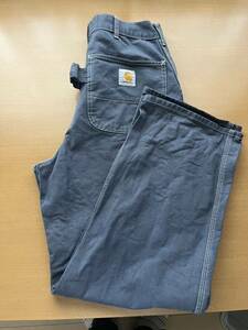 USA製 Carhartt ワークパンツ ペインターパンツ W33 杢ブルー