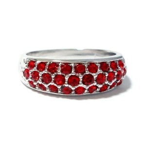 21 number gorgeous pave Swarovski crystal ruby silver ring ring unisex man and woman use lady's men's 