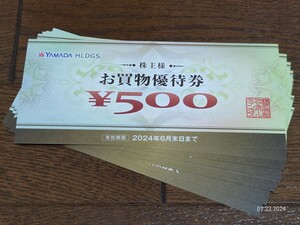 【最新】ヤマダ電機 株主優待券 5,000円分(500円×10枚) ～2024年6月末