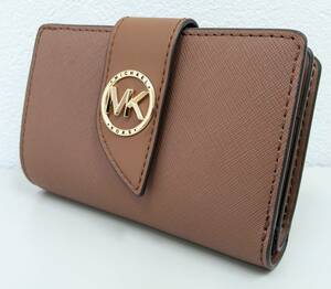 【566】極美品 MICHAEL KORS マイケルコース レザー 折り畳み 財布 ブラウン コインケース付 ケードケース付 レディース 女性 小物