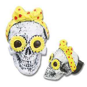  flower Skull car vent clip air fresh na-( yellow ) aromatic car air conditioner vent clip 