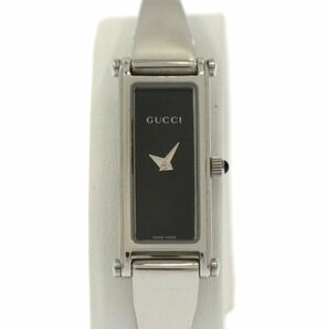 ◆ 送料無料 ◆グッチ / GUCCI ◆ バングルウォッチ / 1500L ◆ クオーツ シルバー ブラック文字盤 稼動品の画像1