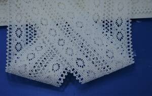 ５ｍまき　綿レース　太糸　６０ｍｍ巾　ホワイト　