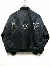 ★レア★90's BOY LONDON ボーイロンドン MA-1 フライトジャケット M★ブラック 黒 両面ワッペン ボンバージャケット ミリタリー 英国_画像2